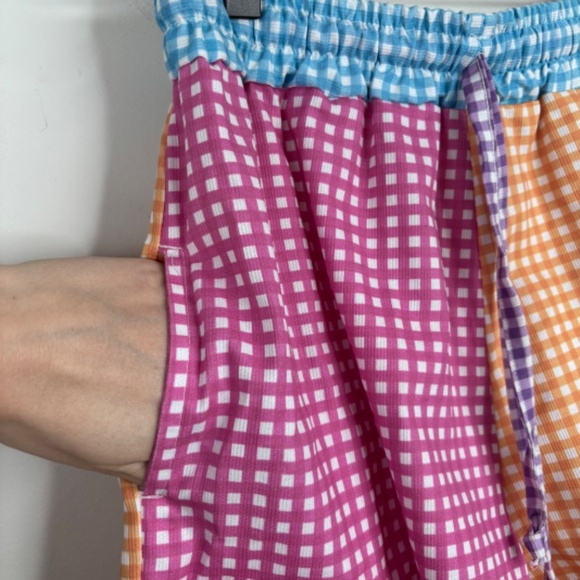 Tach Gingham Shorts S Cotton Pull On Coastal Preppy Beach Old Money Hamptons 90s - Picture 6 of 13